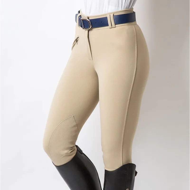 Equetech Foxhunter Hybrid Knee Patch Ladies Breeches - Beige
