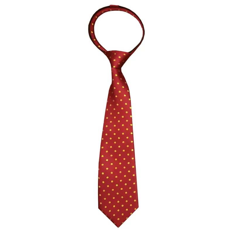 Equetech Polka Dot Adults Zip Show Tie - Red/Gold