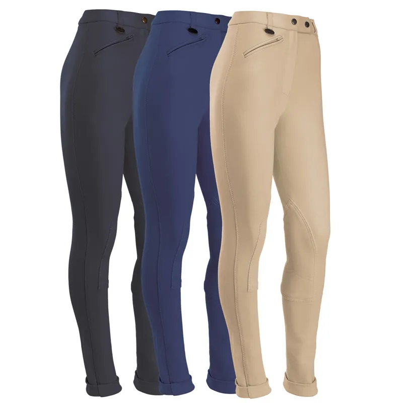 Equetech Prima Knee Patch Ladies Jodhpurs - Stone-1
