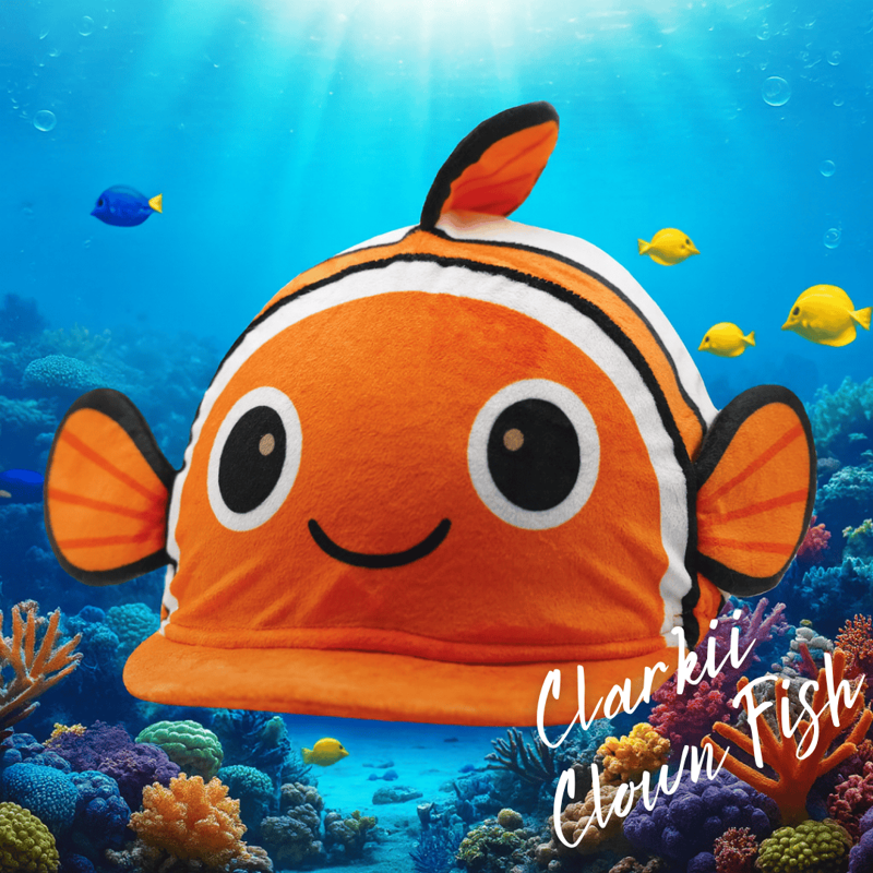 Equetech Junior Animal Hat Silk - Clarkii Clownfish-1