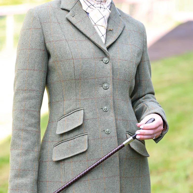 Equetech Claydon Beaufort Womens Tweed Show Jacket - Green-2