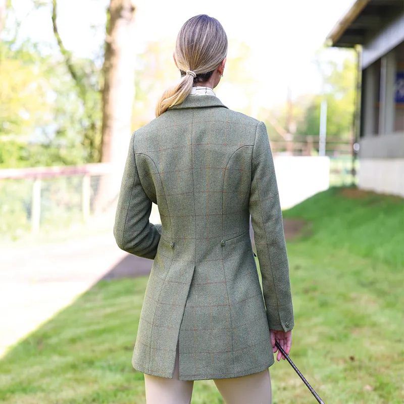 Equetech Claydon Beaufort Womens Tweed Show Jacket - Green-3