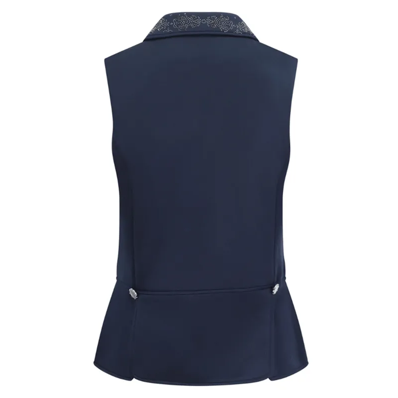 Equetech Crystal Dressage Ladies Waistcoat - Navy/Silver-3