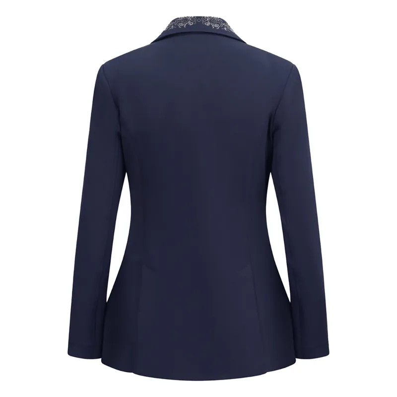 Equetech Crystal Showerproof Junior Show Jacket - Navy/Rose Gold-2