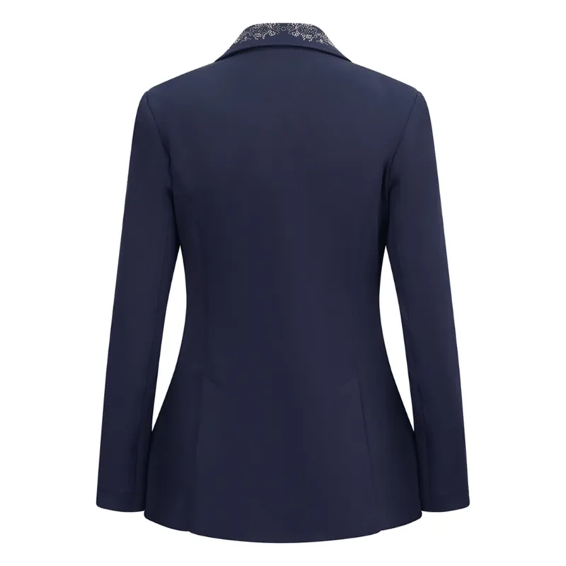 Equetech Crystal Showerproof Ladies Show Jacket - Navy/Rose Gold-2