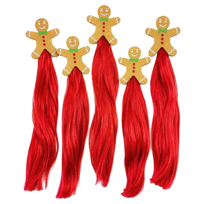 Equetech Christmas Mane Tassels Pack Of 5 -  Gingerbread Man/Tan