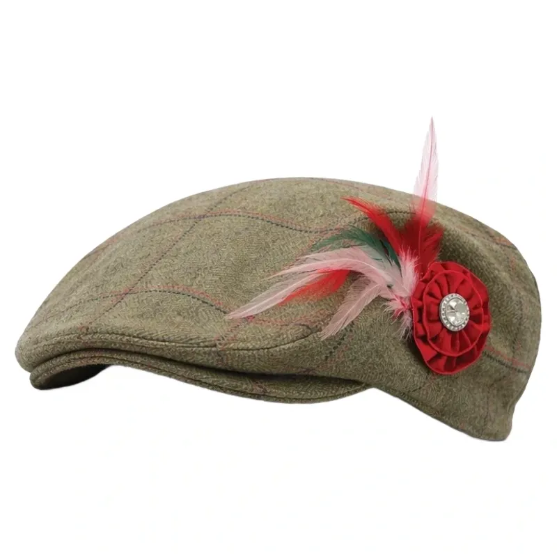 Equetech Launton Tweed Flat Cap - Green