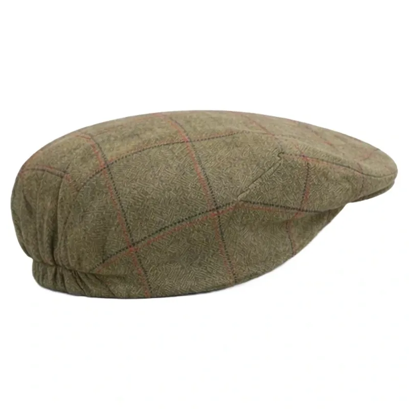Equetech Launton Tweed Flat Cap - Green-1