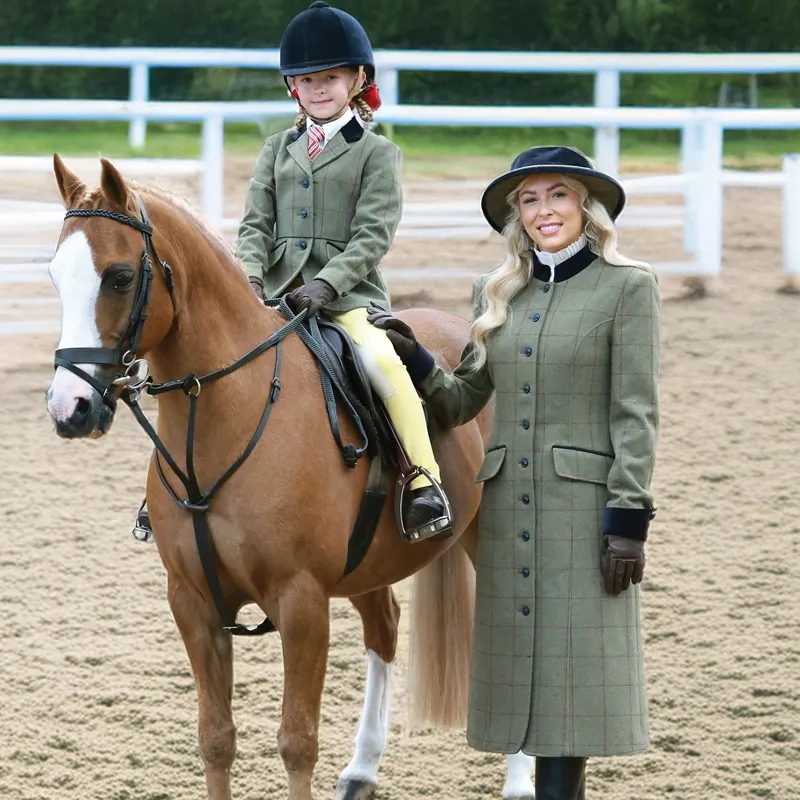 Equetech Launton Tweed Womens Leaders Jacket and Hat - Green-4