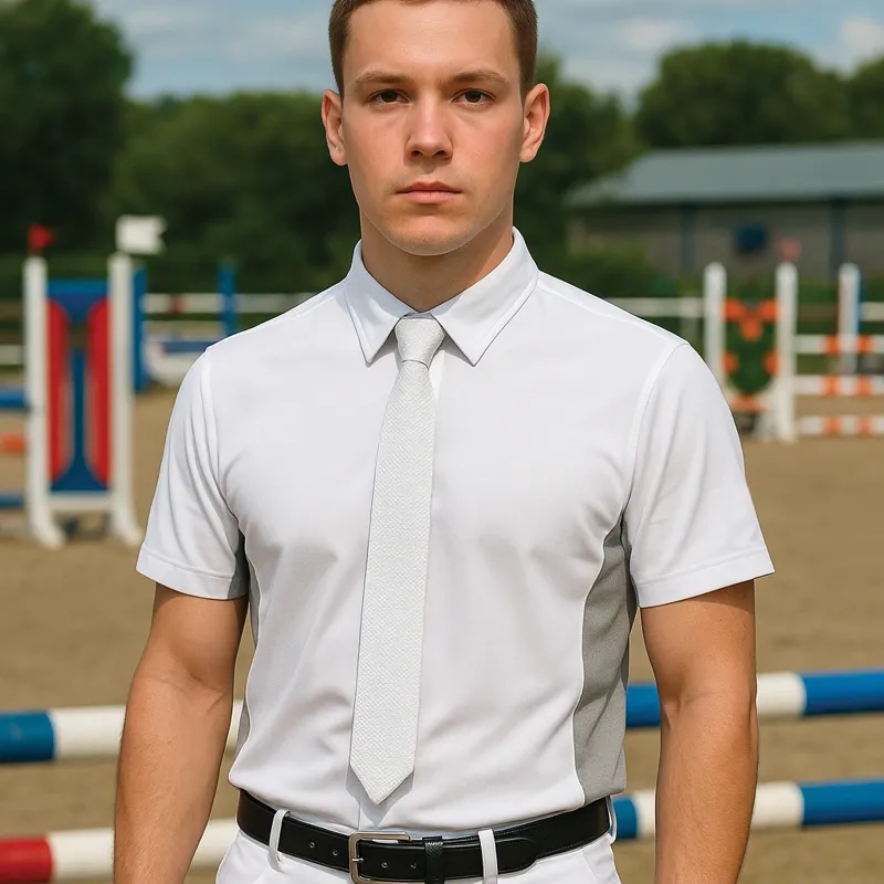 Equetech Premier Mens Show Shirt - White-2
