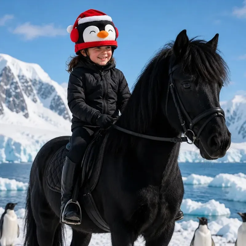 Equetech Christmas Hat Silk - Pippin Penguin-2