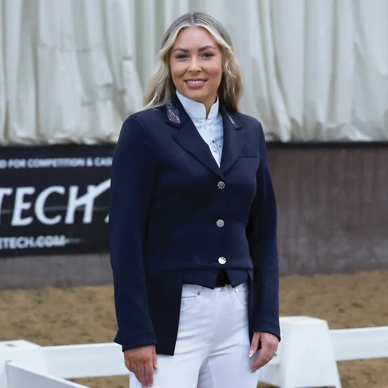 Equetech Crystal Cut-Away Womens Dressage Show Jacket - Navy-2