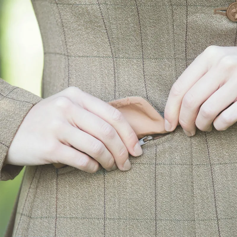 Equetech Foxbury Tweed Ladies Show Jacket - Olive Green-3