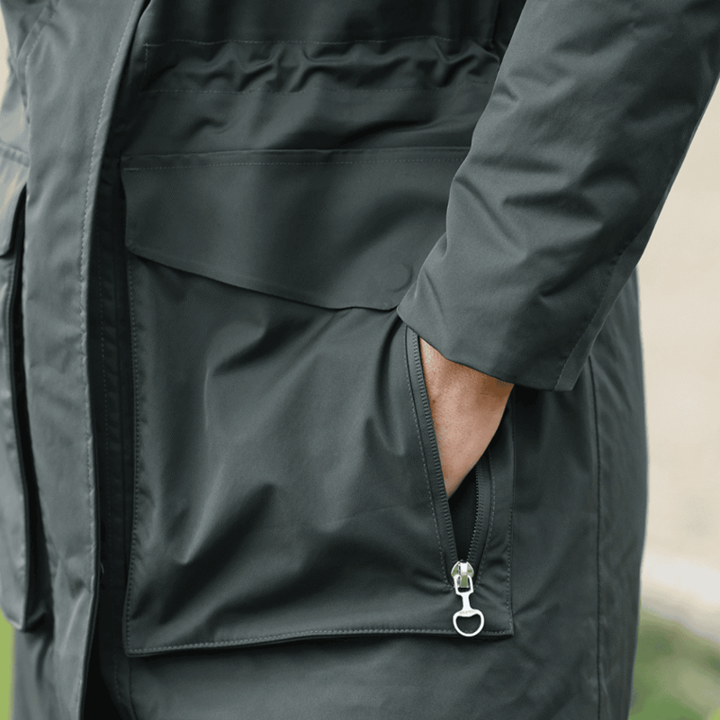 Equetech Utopia Luxe Womens Long Waterproof Riding Coat - Alpine Green-5