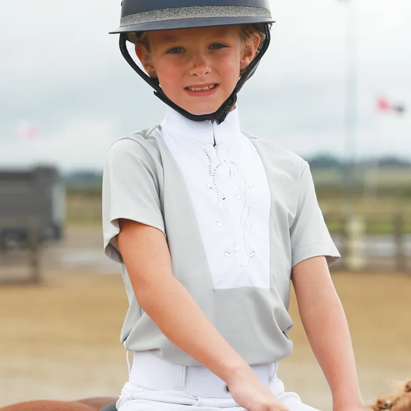 Equetech Virginia Junior Girls Show Shirt - Grey-3