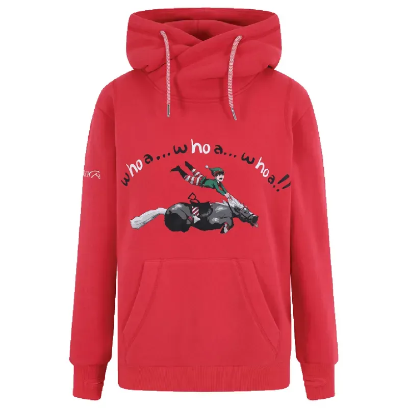 Equetech Whoa Horsey Junior Christmas Hoodie - Red-2
