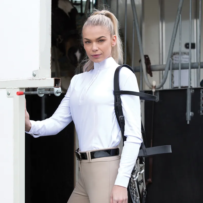 Equetech Thermal Cosy Ladies Stock Show Shirt - White-2