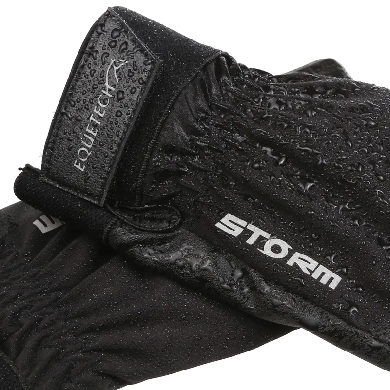 Equetech Storm Waterproof Adults Riding Gloves - Black-1