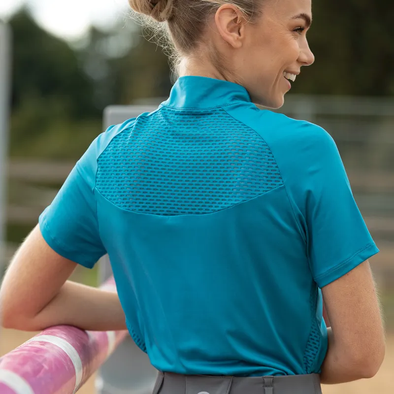 Equetech Active Extreme Short Sleeve Ladies Base Layer - Peacock Blue-1