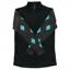 Equetech Airflow Junior Cross Country Top - Black/Turquoise Diamonds