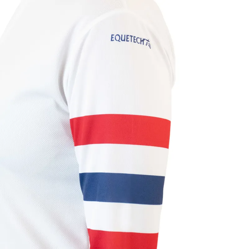 Equetech Airflow Ladies Cross Country Top - White/Red Navy Stripes-2