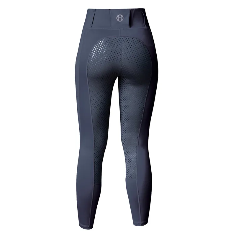 Equetech Performance Aqua-Shield Full Grip Junior Riding Tights - Navy-1