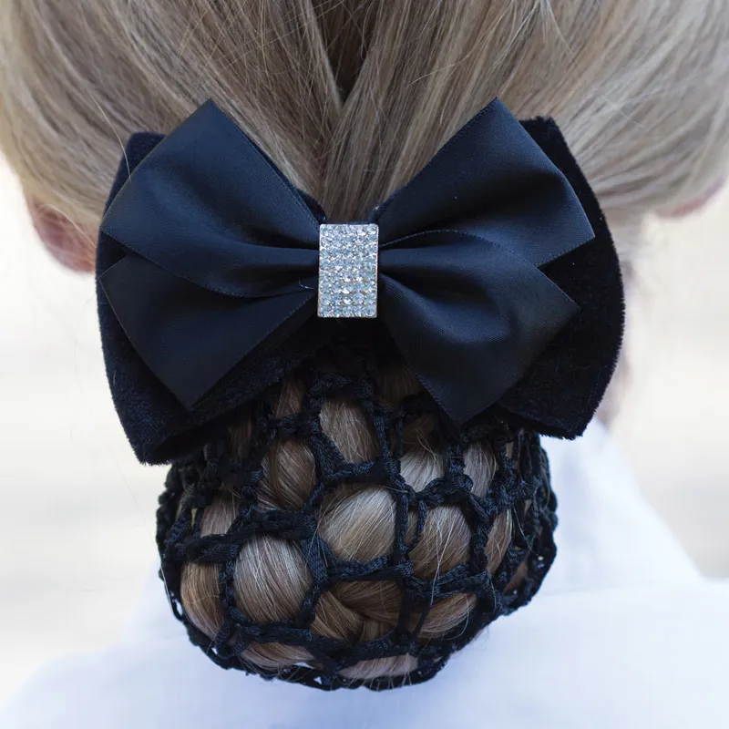 Equetech Crystal Dressage Bow and Hairnet - Navy