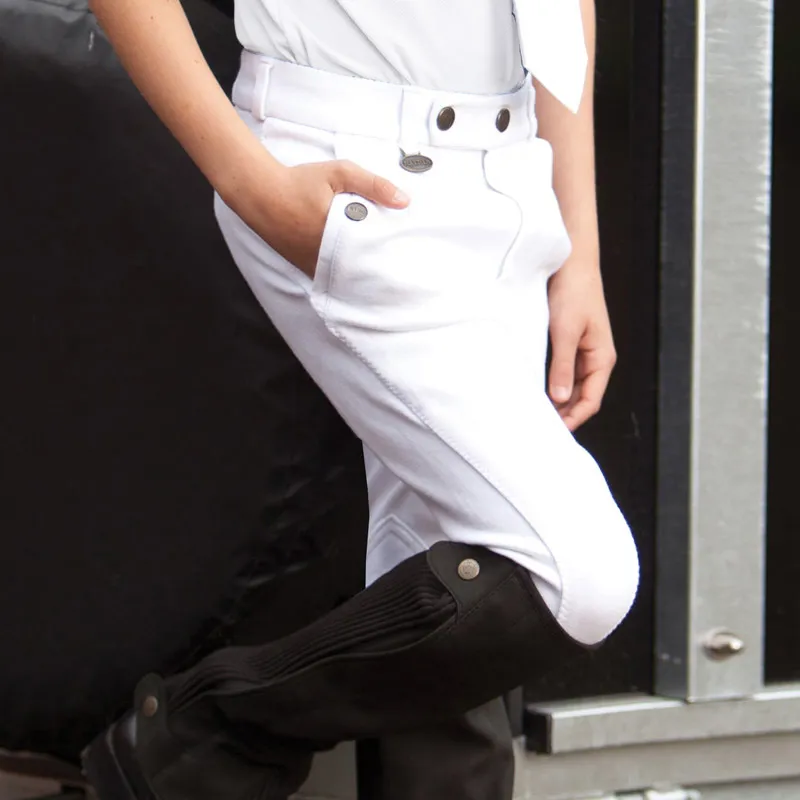 Equetech Boys Competition Breeches - White-2