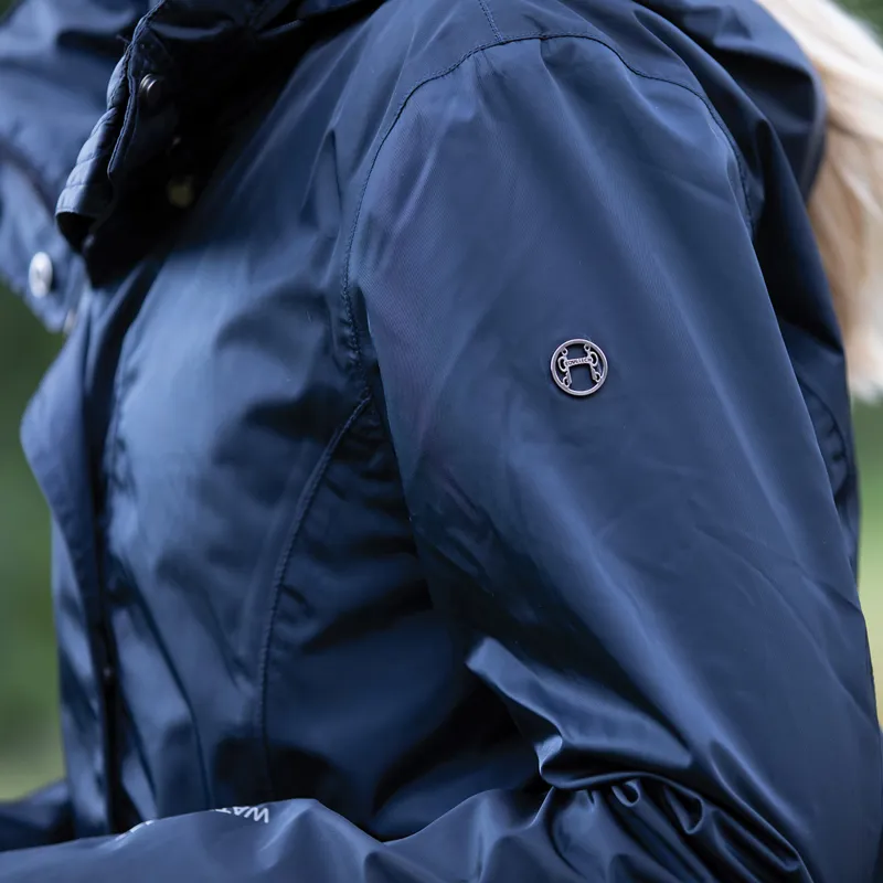 Equetech Hydro Rider Waterproof Ladies Long Jacket - Navy-5