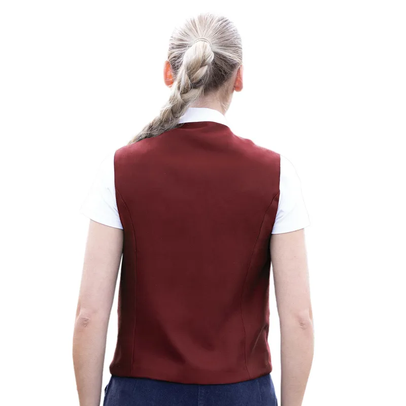 Equetech Jacquard Ladies Competition Waistcoat - Burgundy-1