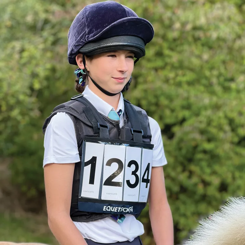 Equetech Mini Junior Eventing Number Bib - Black-1