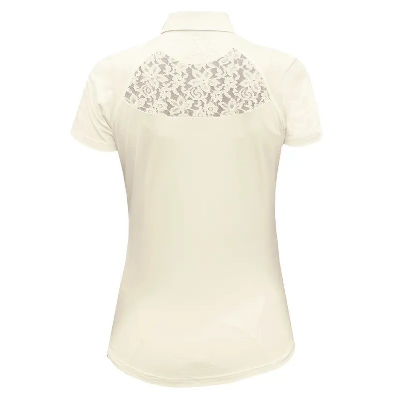 Equetech Parade Lace Back Ladies Show Shirt - Buttermilk-1