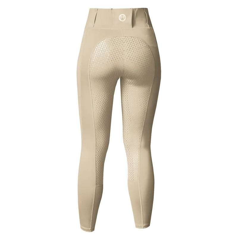 Equetech Performance Aqua-Shield Full Grip Junior Riding Tights - Beige-1