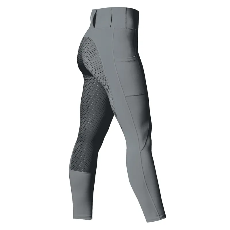 Equetech Performance Aqua-Shield Full Grip Ladies Riding Tights - Grey-1