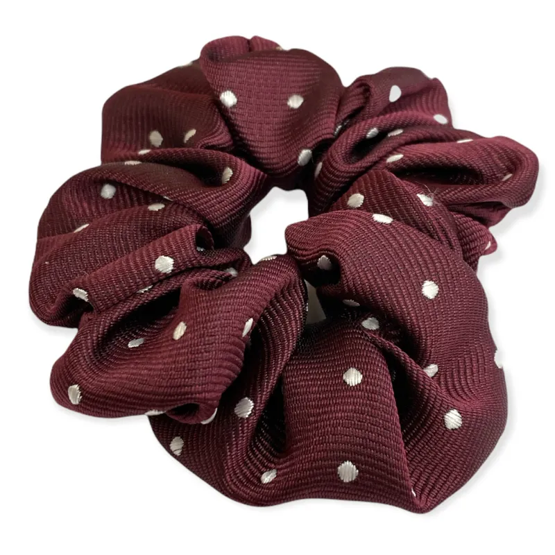 Equetech Polka Dot Show Scrunchie - Maroon/White