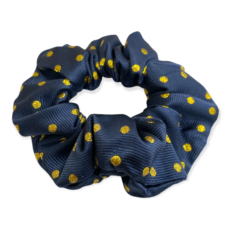Equetech Polka Dot Show Scrunchie - Navy/Gold