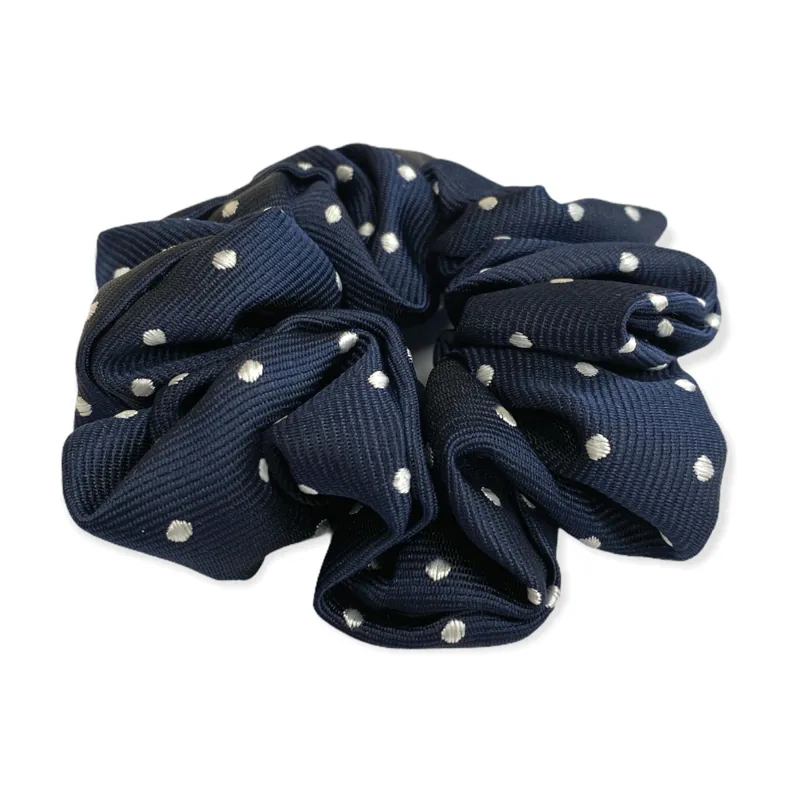 Equetech Polka Dot Show Scrunchie - Navy/White