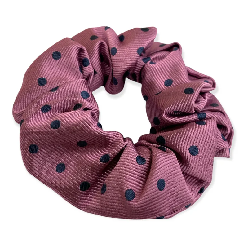 Equetech Polka Dot Show Scrunchie - Rose/Navy