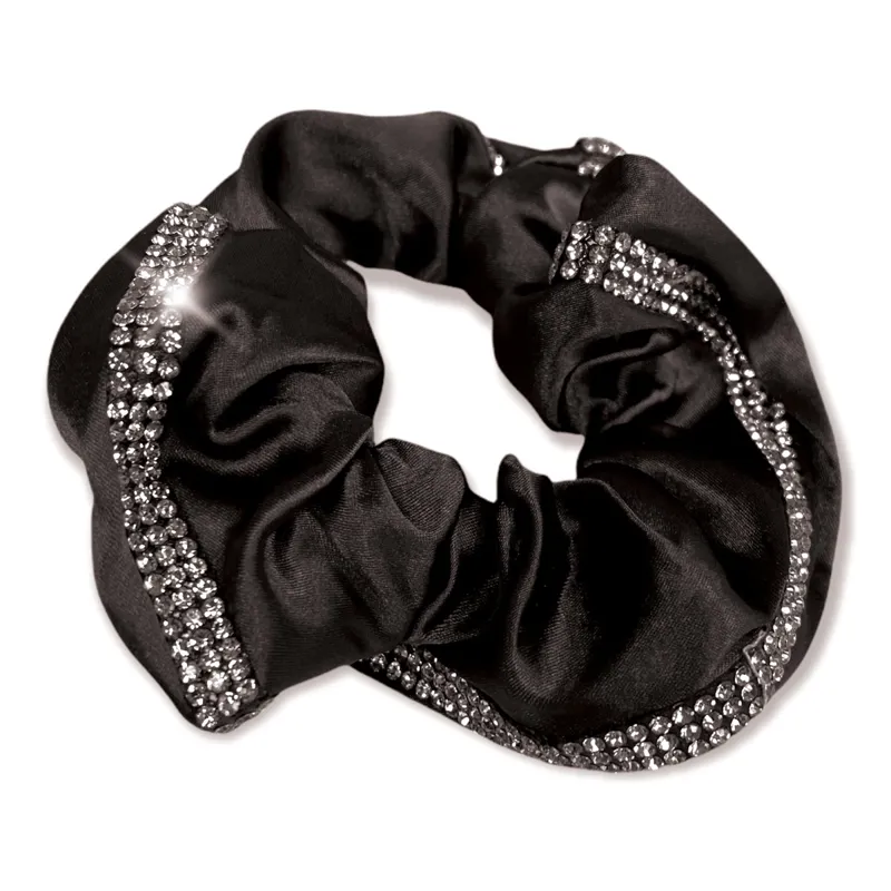 Equetech Satin Deluxe Hair Scrunchie - Black