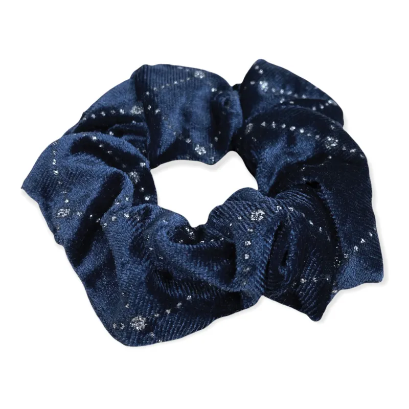 Equetech Solitaire Velvet Hair Scrunchie - Navy