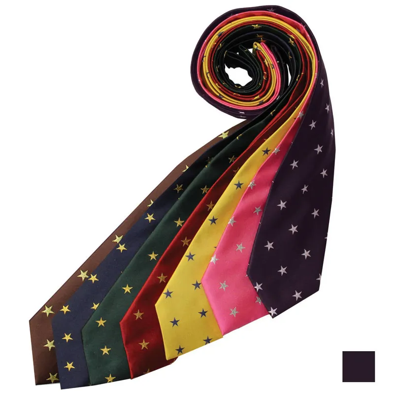 Equetech Stars Junior Show Tie - Purple/Silver Stars-1