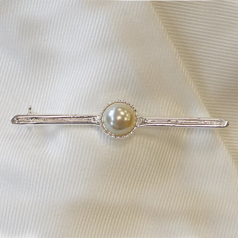 Equetech Pearl Stock Pin - Silver