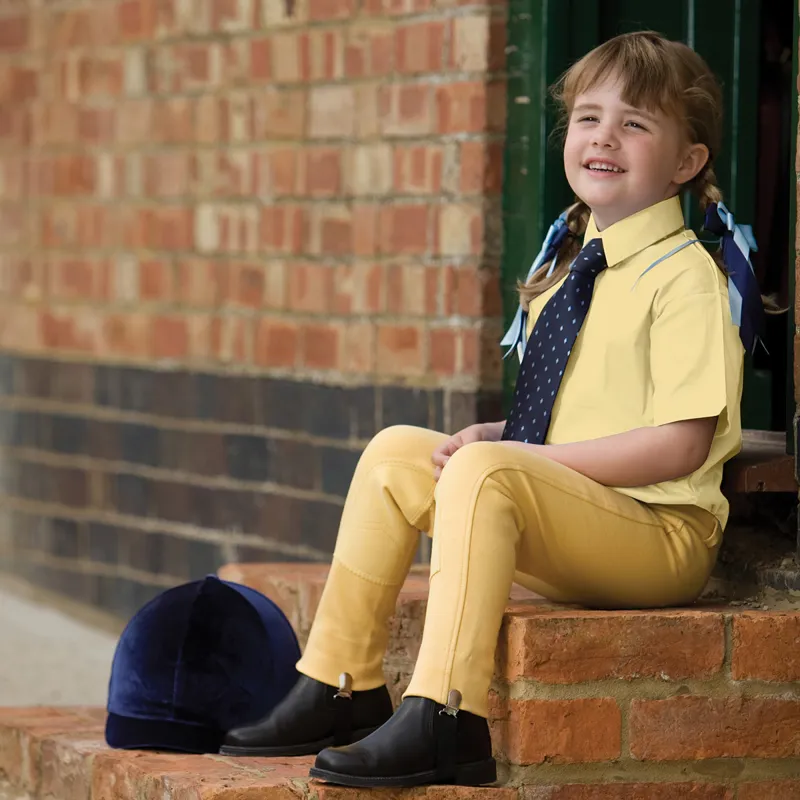 Equetech Stretch Junior Show Shirt - Soft Yellow-1