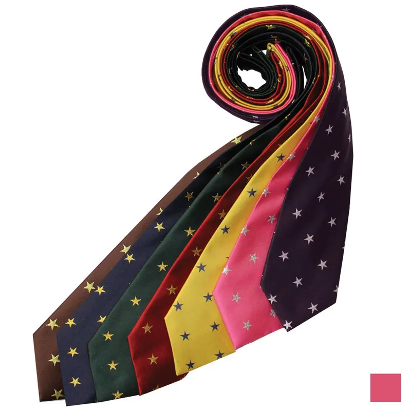 Equetech Stars Junior Show Tie - Fuchsia/Silver-1