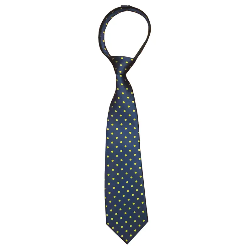 Equetech Polka Dot Junior Zipper Show Tie - Navy/Gold