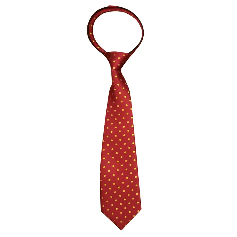 Equetech Polka Dot Junior Zipper Show Tie - Red/Gold