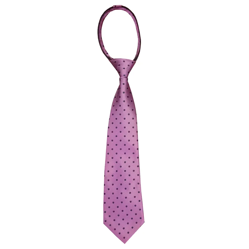 Equetech Polka Dot Junior Zipper Show Tie - Rose/Navy