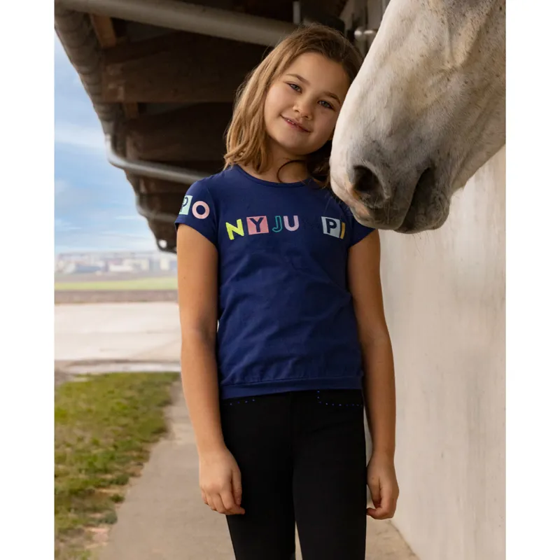 Equi-Kids Icance Junior T-Shirt - Navy-4