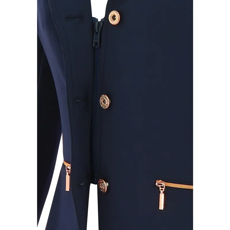 Equi-Theme Athens Junior Girls Show Jacket - Navy-2