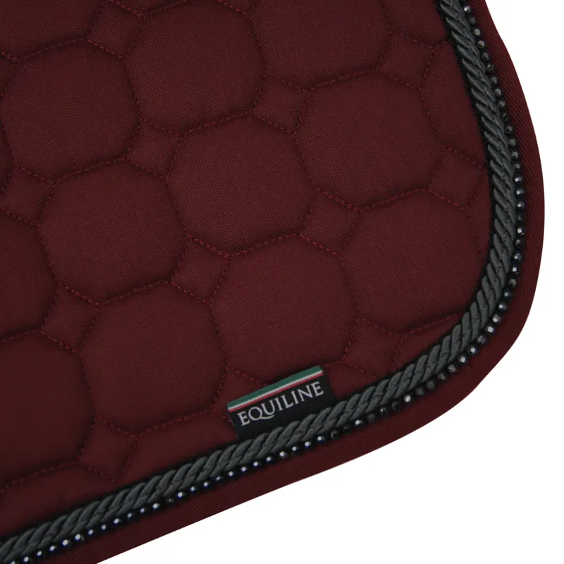 Equiline Octagon Custom Saddlecloth - Burgundy/Grey/Black Crystal-1